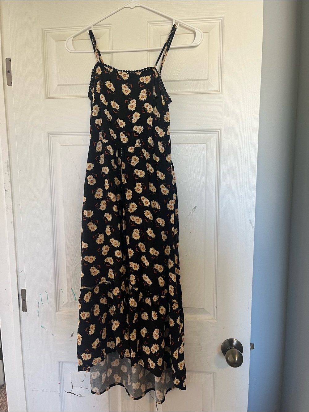 Black Floral Sunflower Maxi romper